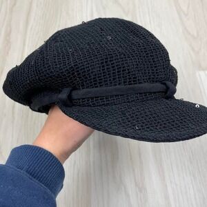 Vintage Y2K Candies Dead Stock Black Sparkly Newsboy Hat